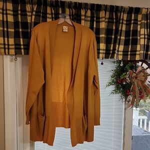 Elegant Mustard Open Front Cardigan